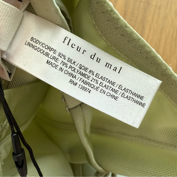 Fleur du Mal NEW NWT Sage Green Silk Hamptons Bustier Top - Picture 15 of 16